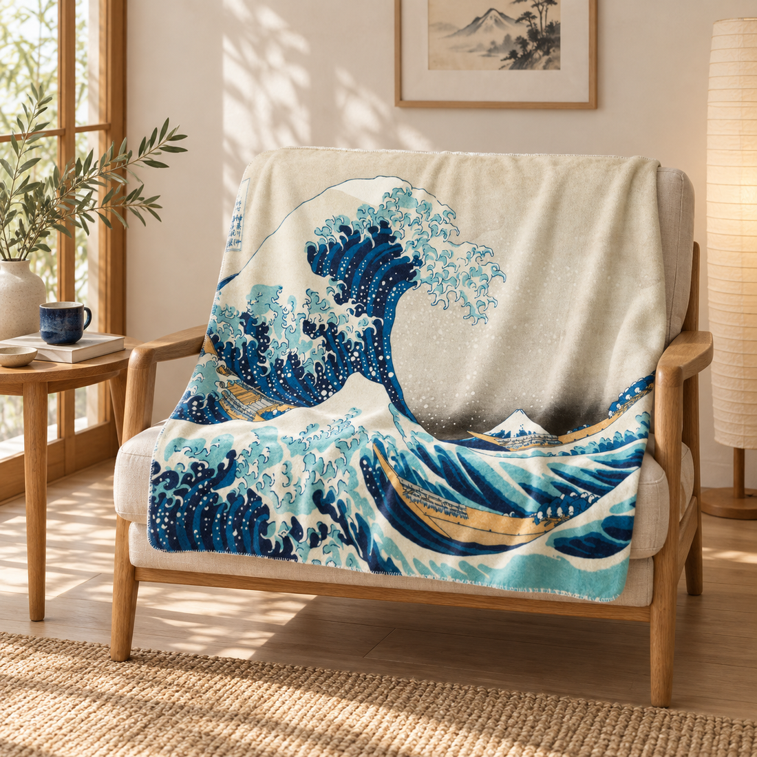 Kanagawa Oki Nami Ura - Kanagawa Dalgası Polar Tv Battaniyesi