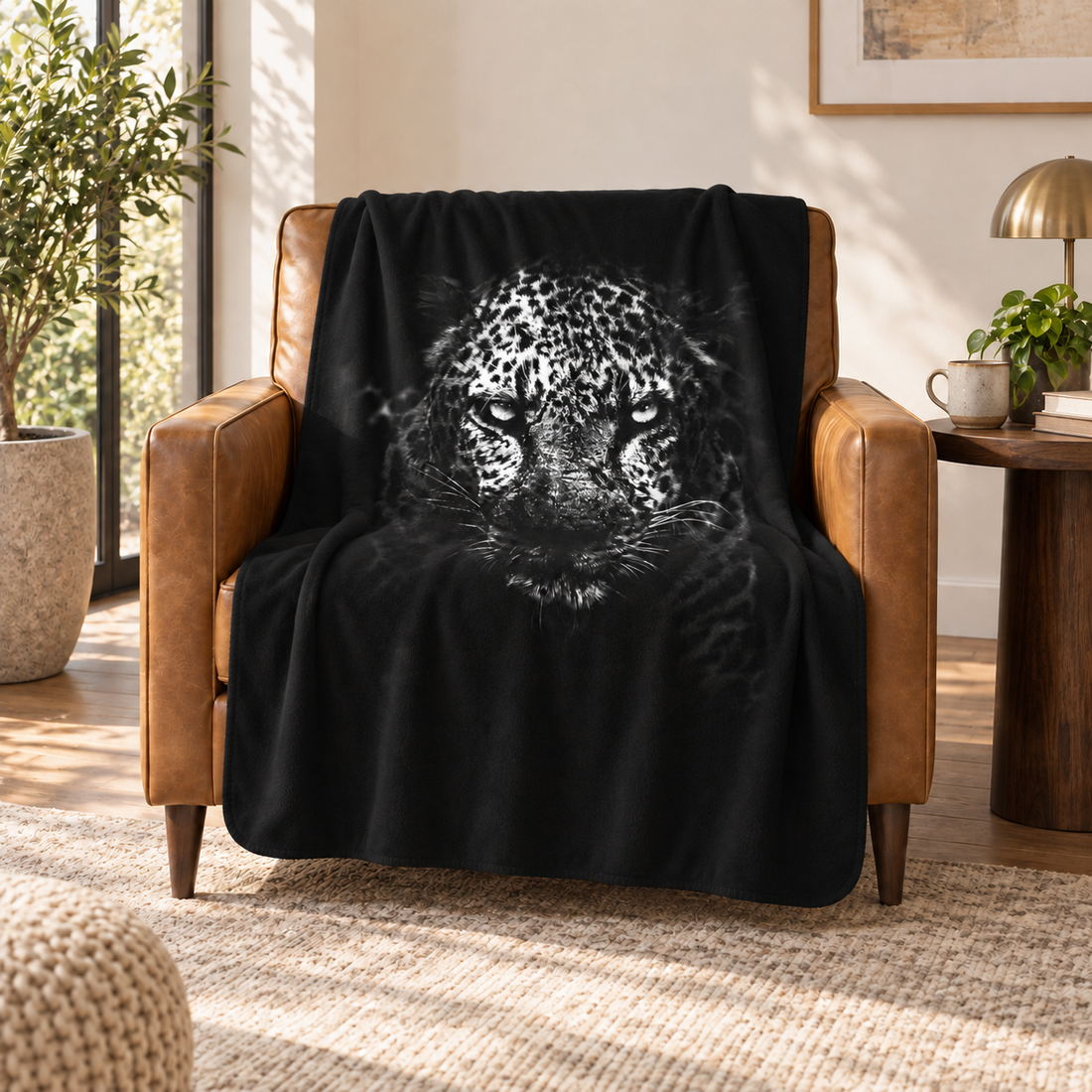 Black Leopard Polar Tv Battaniyesi