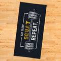 Eat Sleep Squat Repeat / Siyah Spor Havlusu