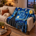 The Starry Night - Yıldızlı Gece Polar Tv Battaniyesi