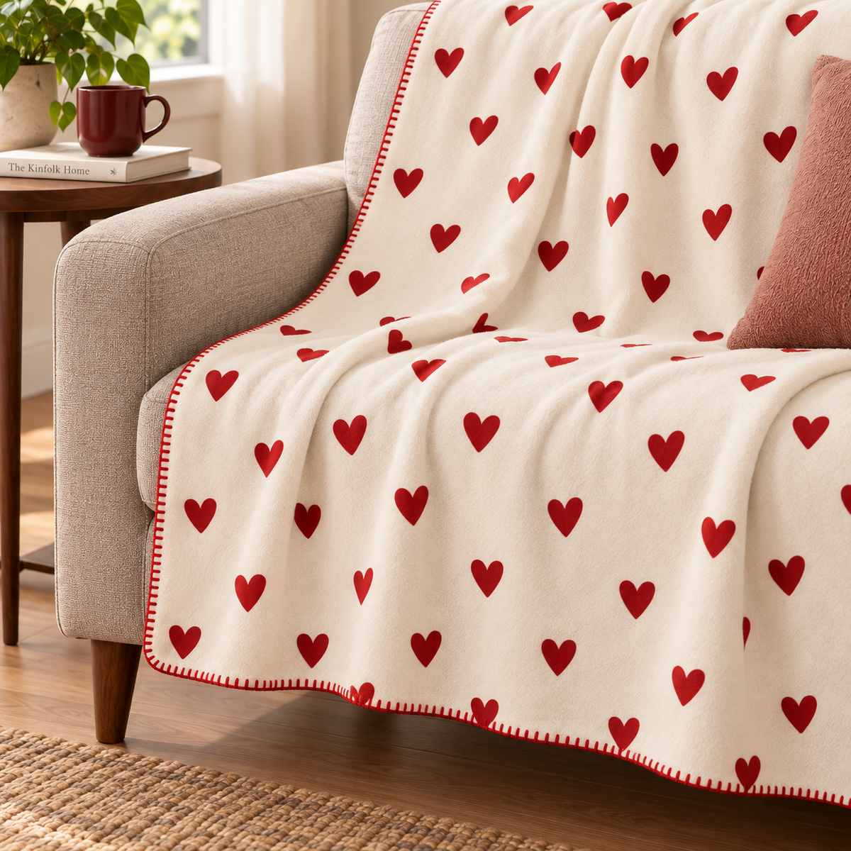 Little Red Hearts Polar TV Battaniyesi