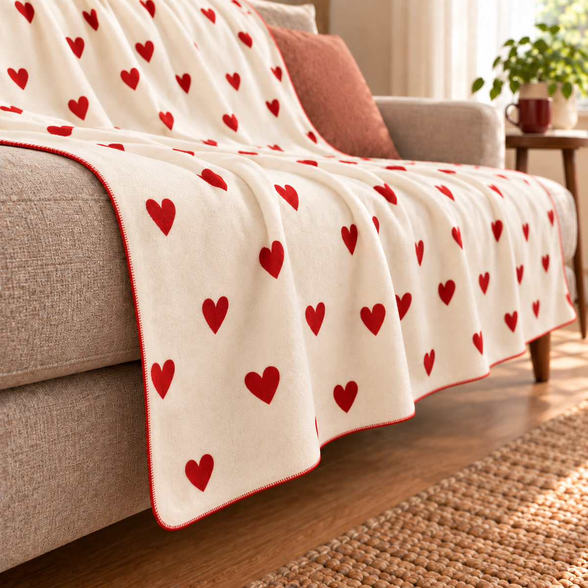 Little Red Hearts Polar TV Battaniyesi