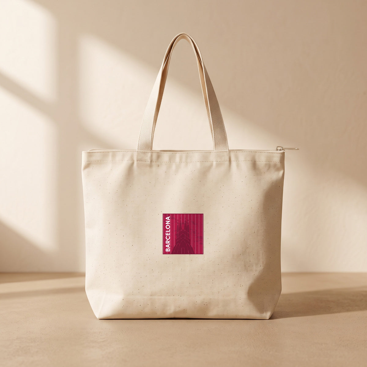 Barcelona - Fermuarlı Tote Bag