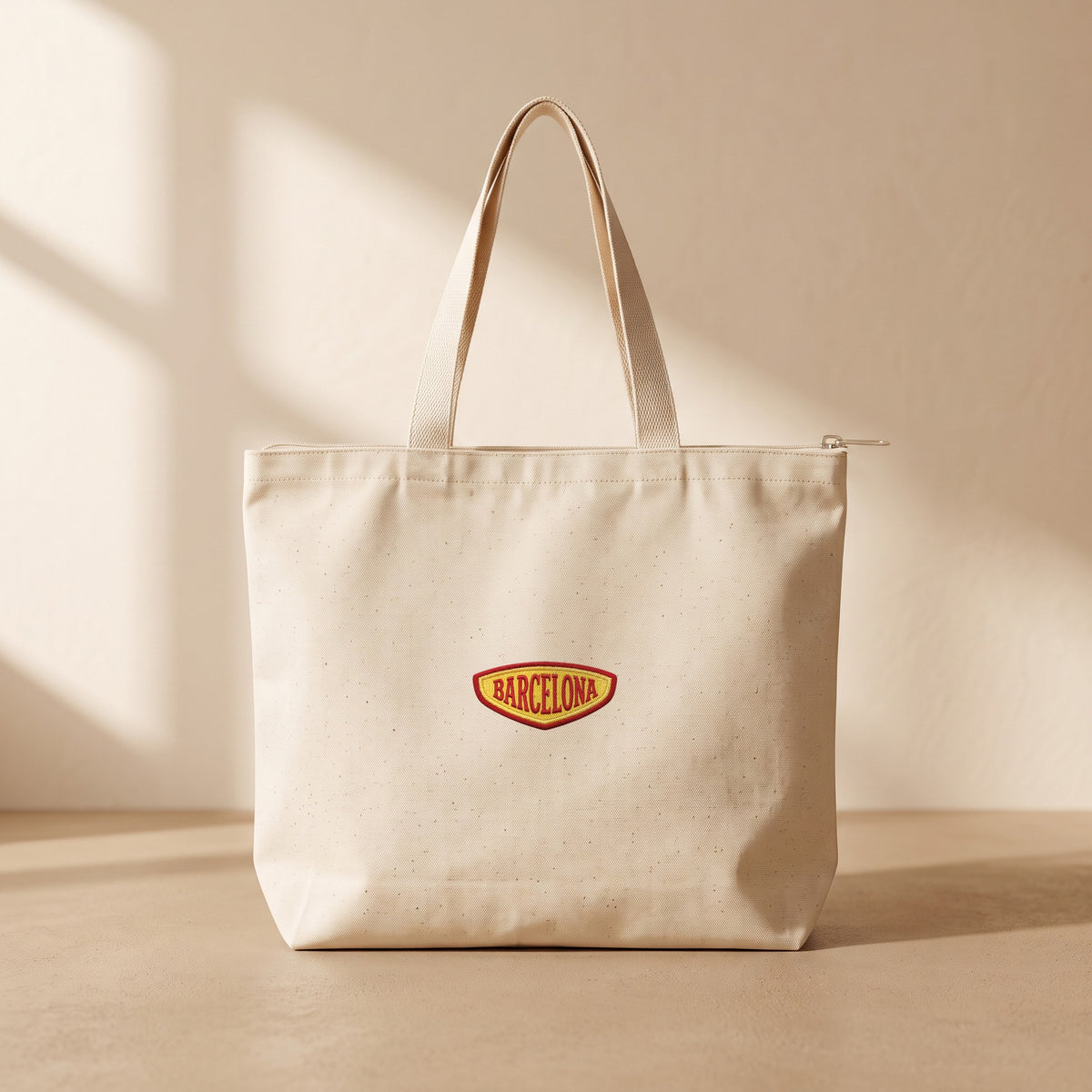 Barcelona Patch - Fermuarlı Tote Bag