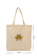 Bee - Kanvas Çanta - Krem