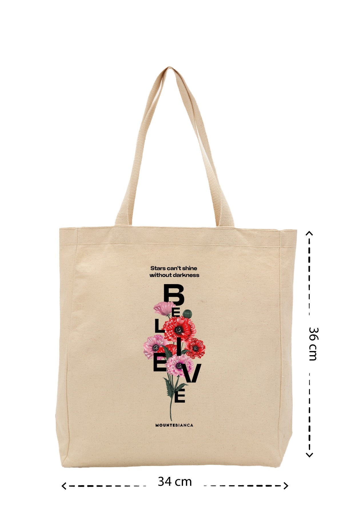 Believe - Kanvas Çanta - Krem