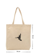 Bird II - Kanvas Çanta - Krem