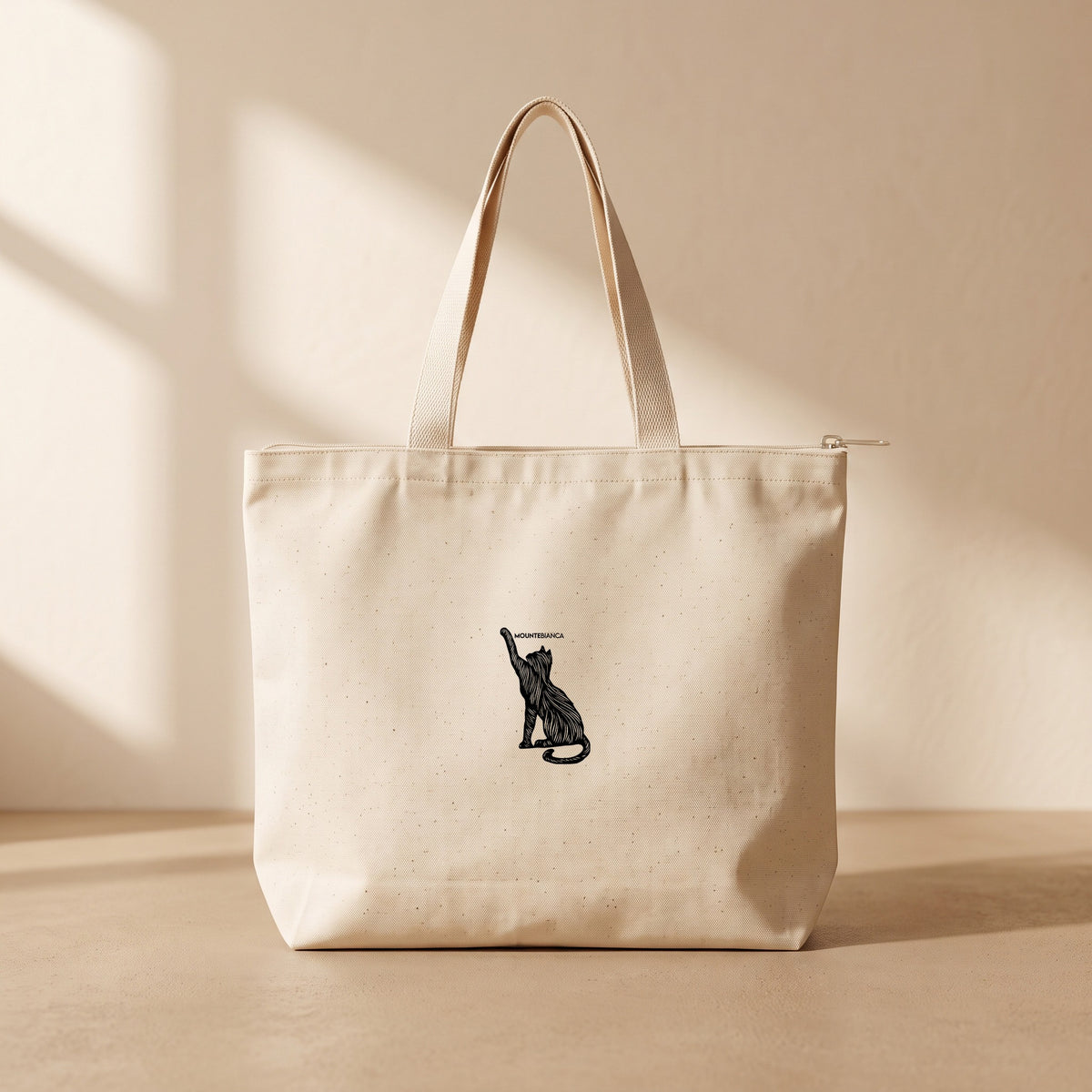 Cat - Fermuarlı Tote Bag