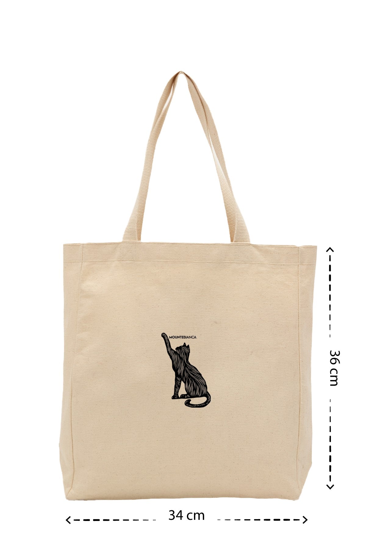 Cat - Kanvas Çanta - Krem
