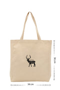 Deer - Kanvas Çanta - Krem