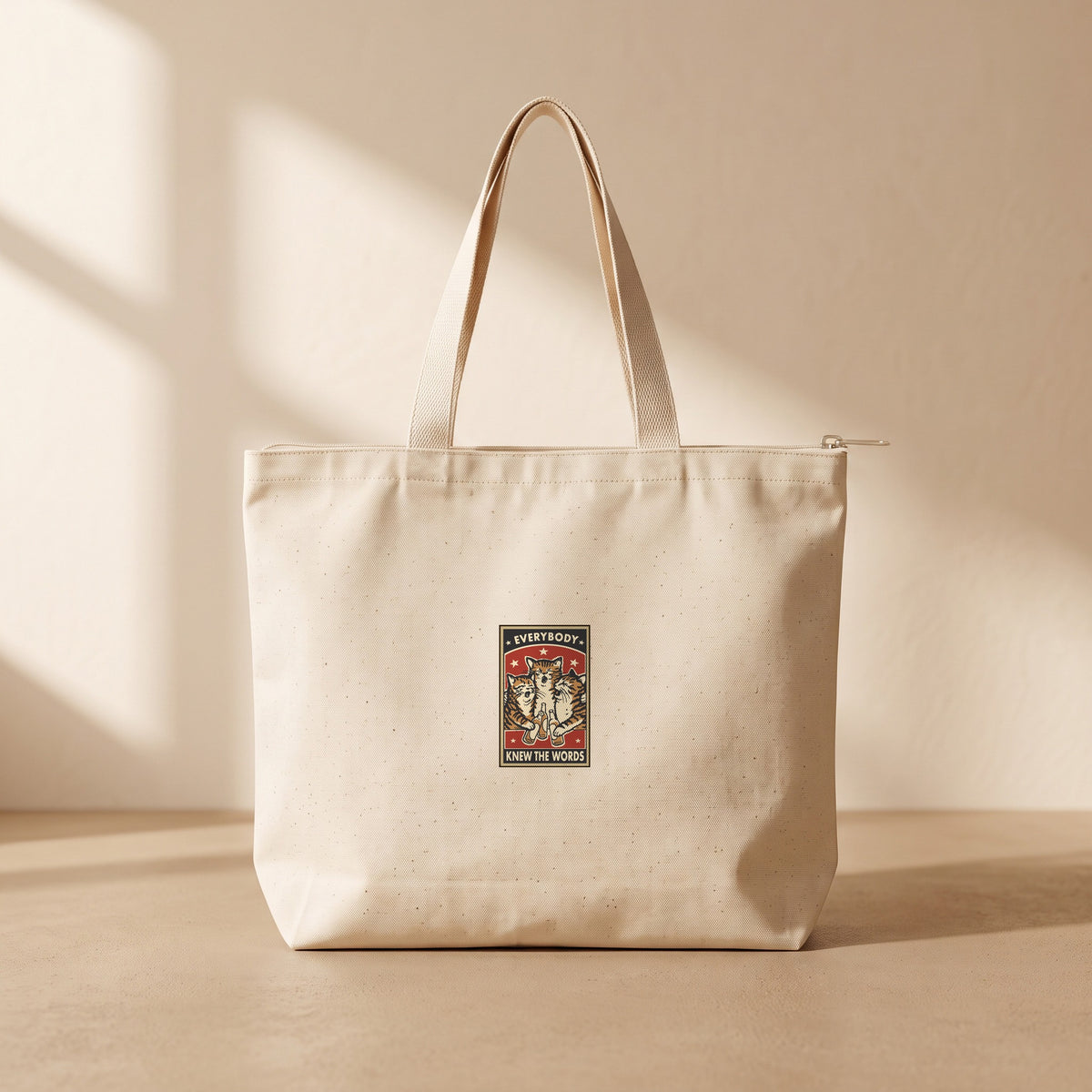 Everbody Knew The Word - Fermuarlı Tote Bag
