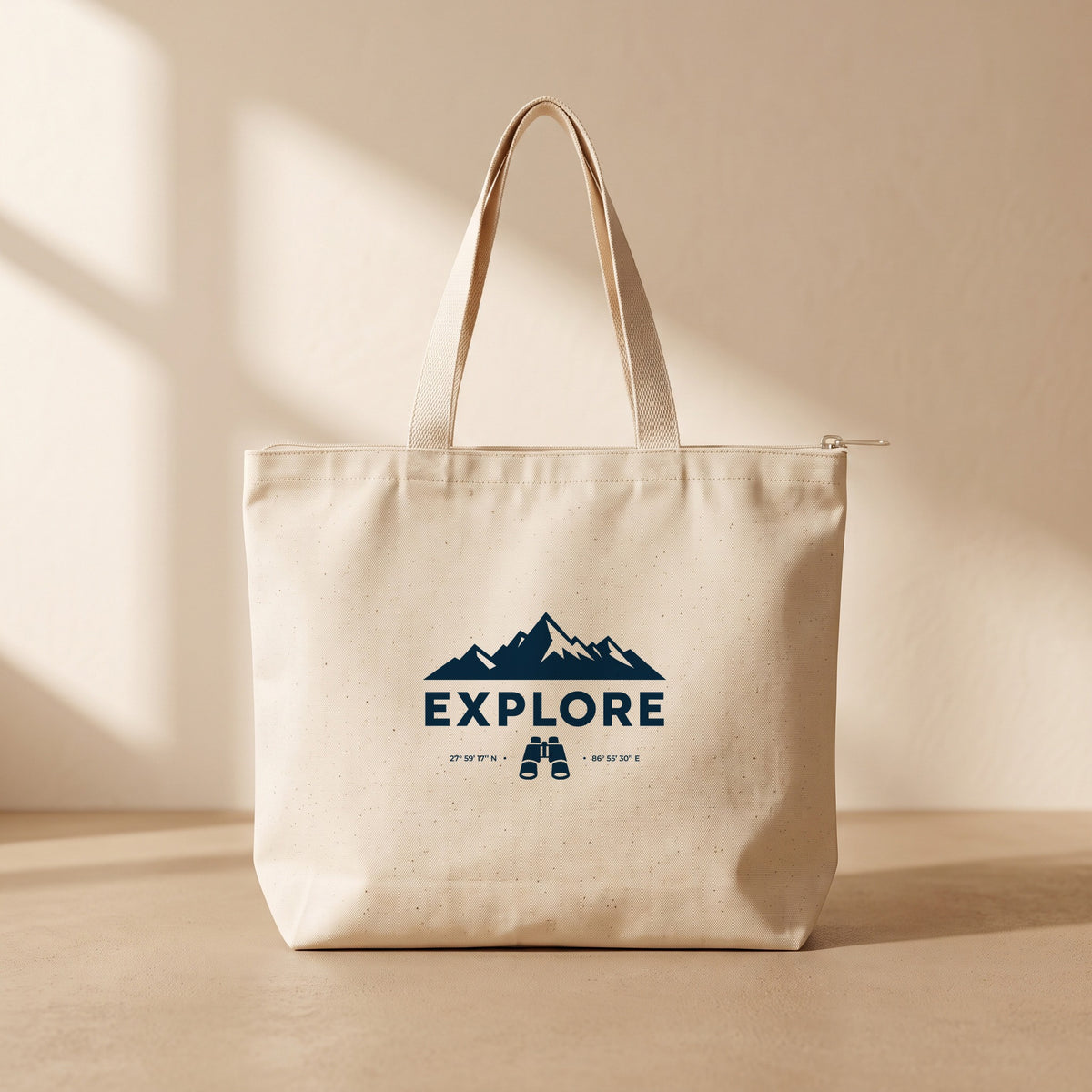 Explore - Fermuarlı Tote Bag