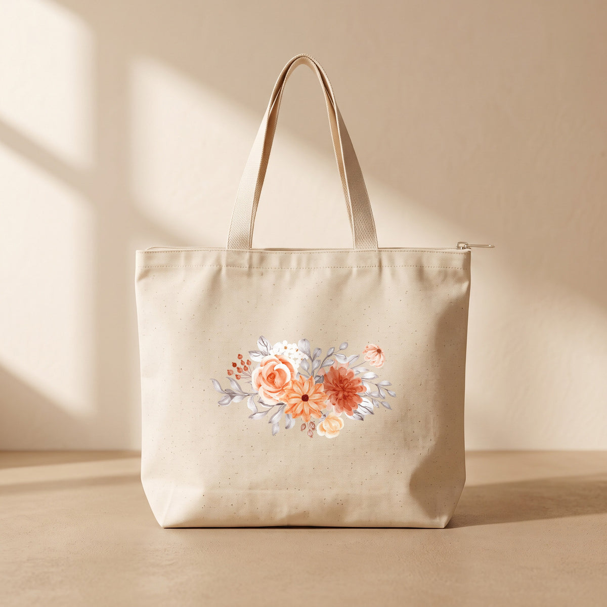 Fiore II - Fermuarlı Tote Bag