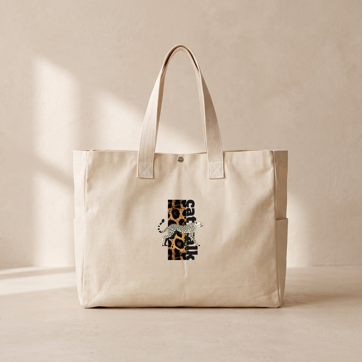 Leopard - Çıtçıtlı Tote Bag