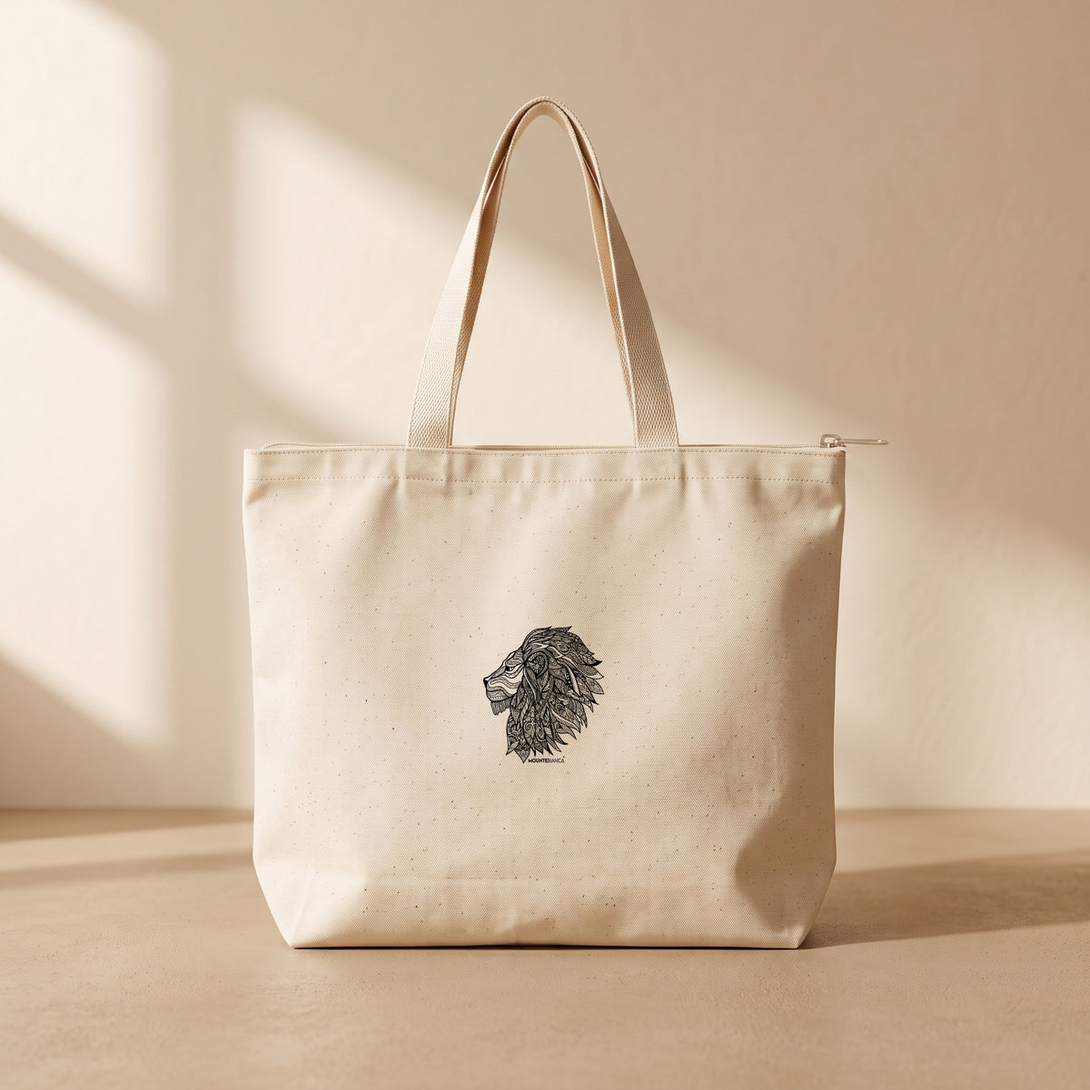 Lion - Fermuarlı Tote Bag