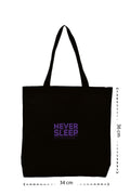 Never Sleep - Kanvas Çanta - Siyah
