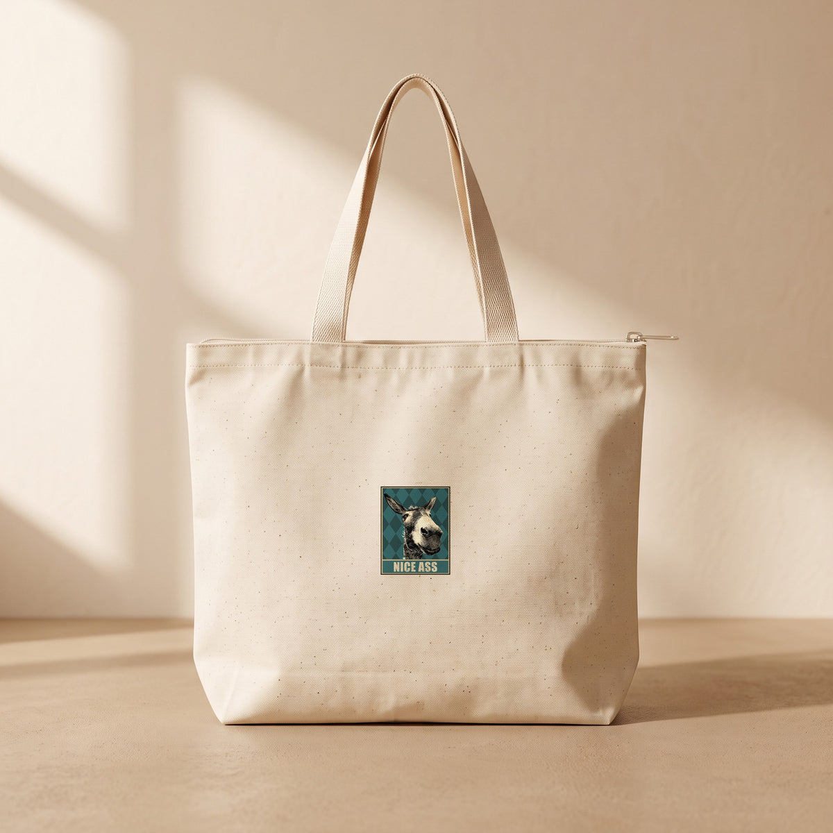 Nice - Fermuarlı Tote Bag