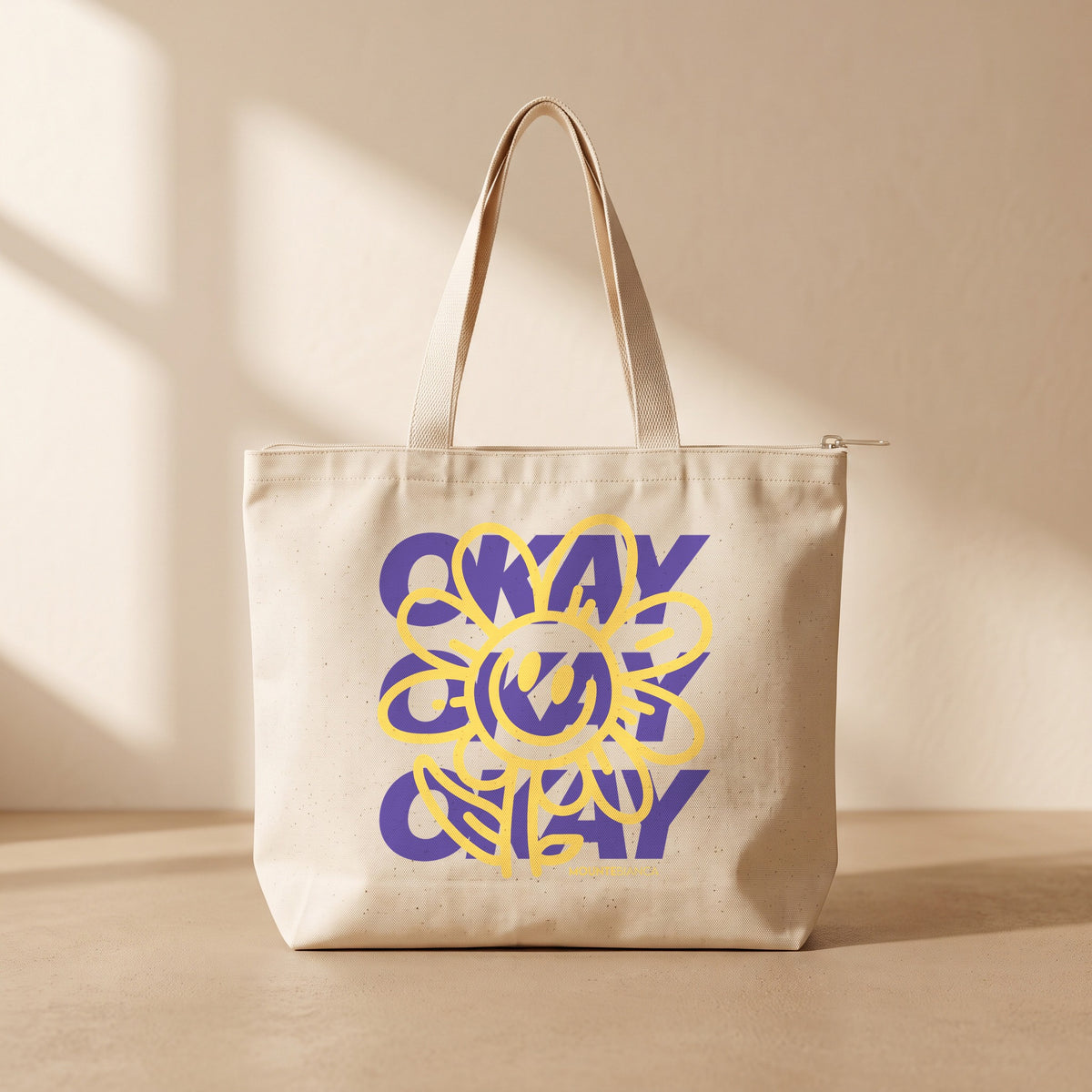 Okay - Fermuarlı Tote Bag