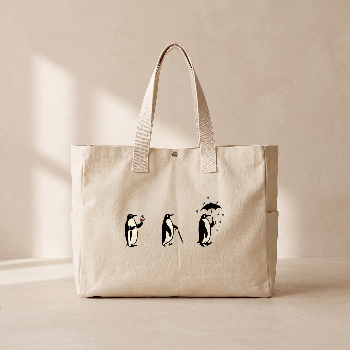 Pinguino - Çıtçıtlı Tote Bag