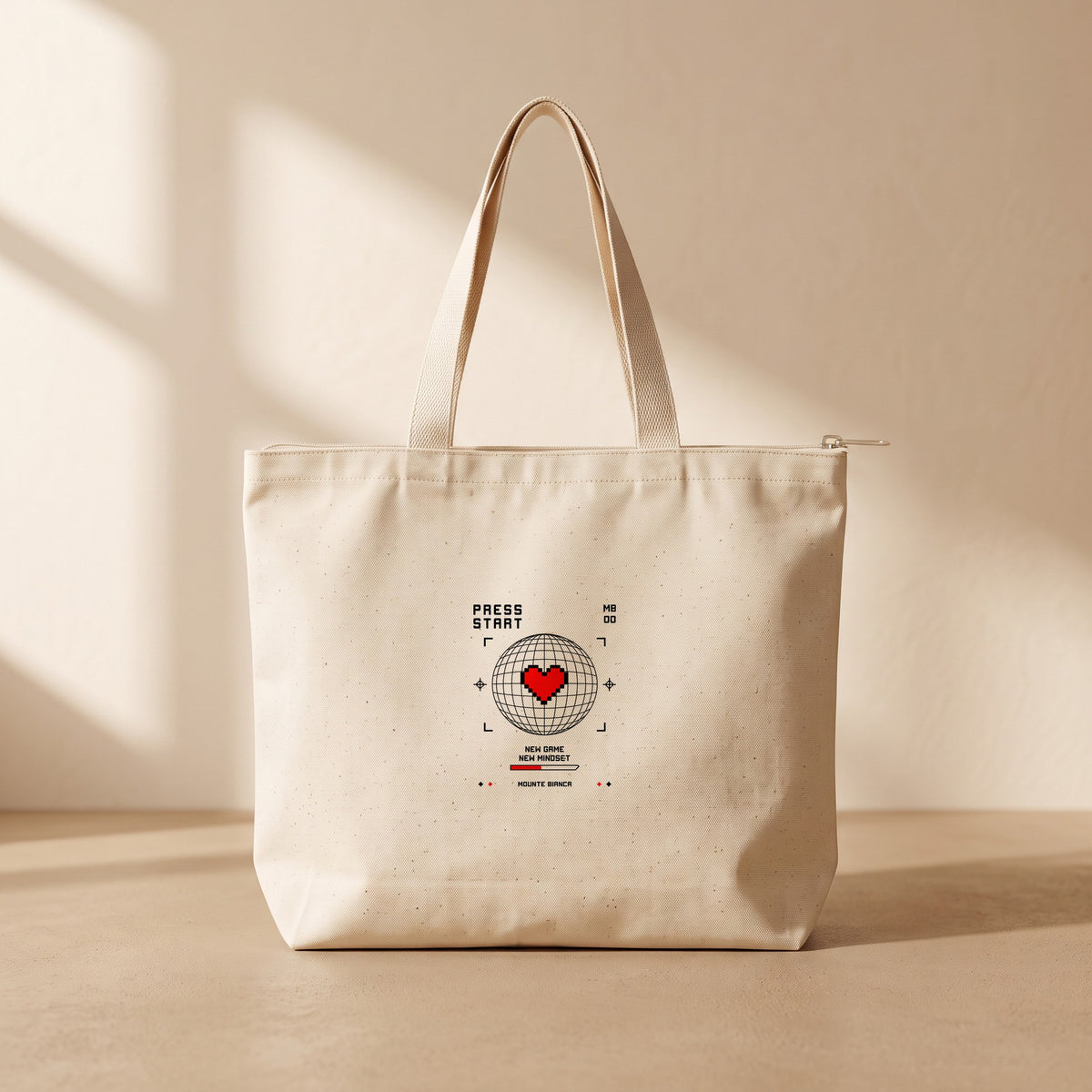 Pixel Pulse - Fermuarlı Tote Bag
