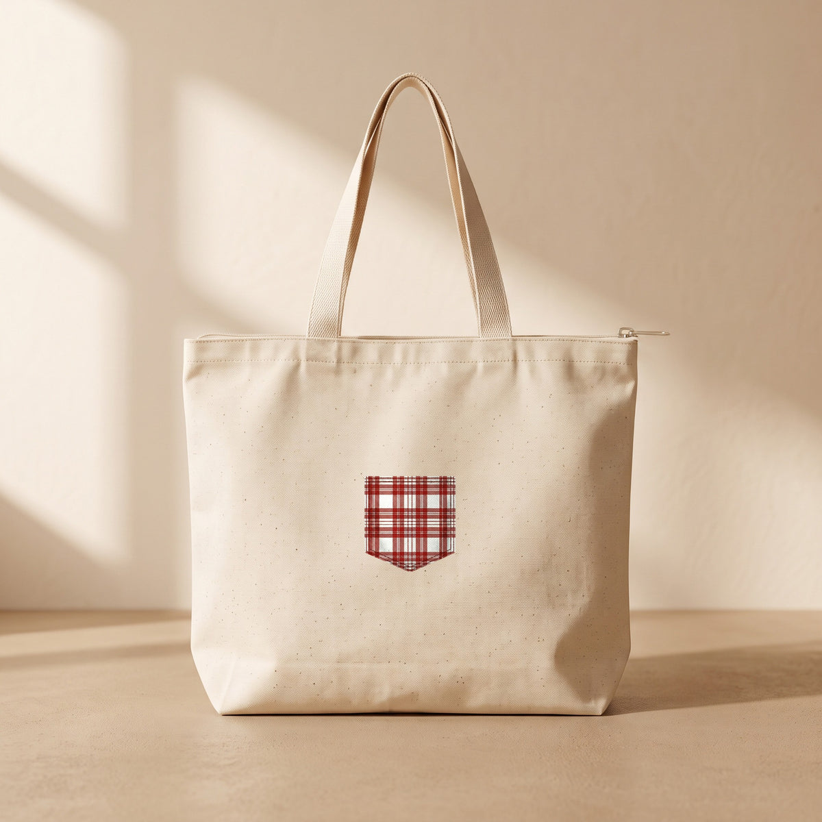 Rosso - Fermuarlı Tote Bag