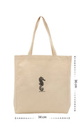 Seahorse - Kanvas Çanta - Krem