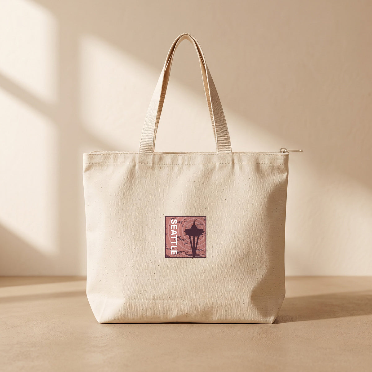 Seattle - Fermuarlı Tote Bag