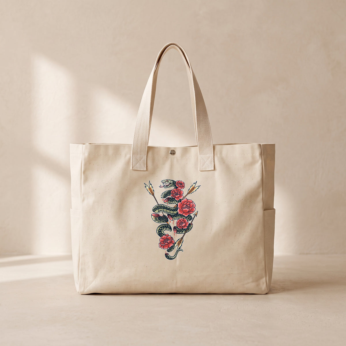 Serpente - Çıtçıtlı Tote Bag